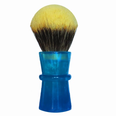 Handmade resin shaving brush with Manchurian 28mm - Blue